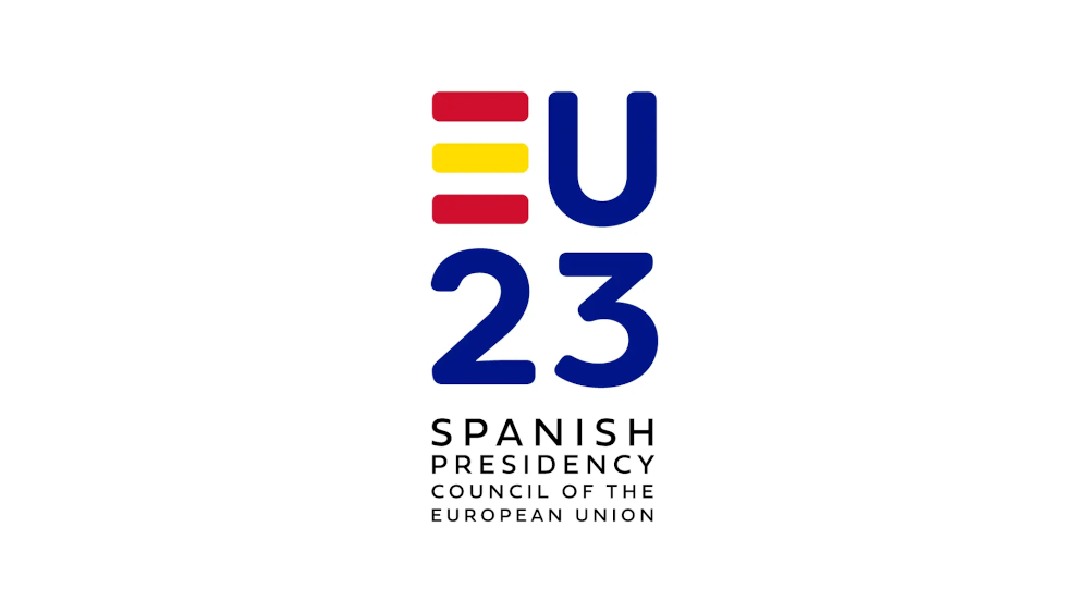 Logo Spanischer EU-Ratsvorsitz 2023 (Weiß)